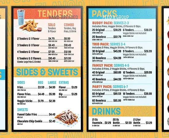 Wing Zone Menu Board