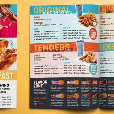 Wing Zone To-Go Menu