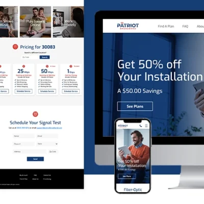 Patriot Broadband consumer website design and development
